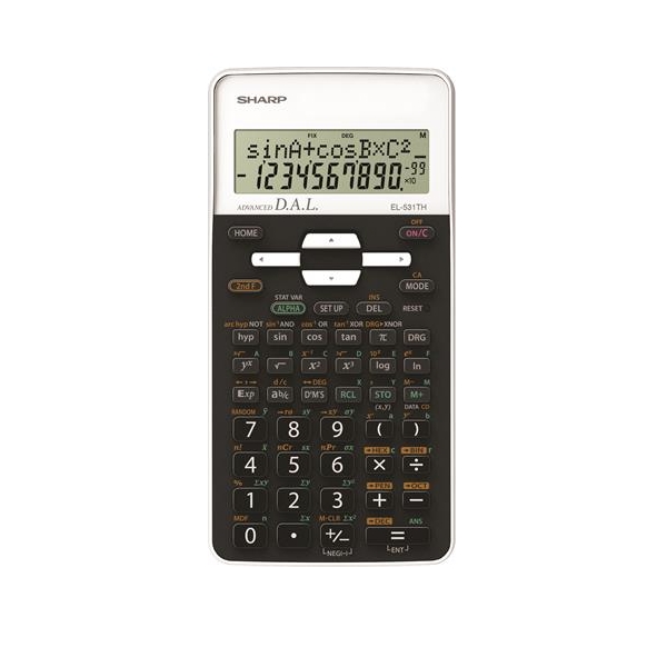 Számológép tudományos 273 funkció SHARP EL-531 fehér fotó, illusztráció : EL531THBWH_EL531XBWH