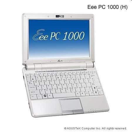 ASUS EEE-PC-1000-H-W031X EEE-PC 10 /1GB/160GB XP Home Fehér ASUS netbook mini n fotó, illusztráció : EPC10HW031X