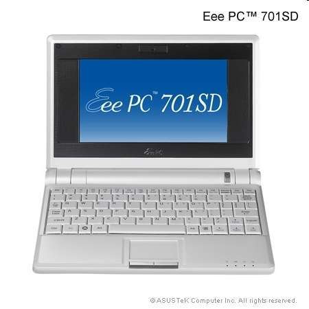 ASUS EEE-PC-701-SD-WH035L EEE-PC 7 /512MB/8GB Linux Fehér ASUS netbook mini not fotó, illusztráció : EPC8GWHI035L