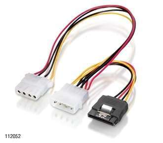 Y kábel 1x5,25 -> 1x5,25, 1xSATA apa/anya 15/30cm Delock fotó, illusztráció : EQUIP-112052