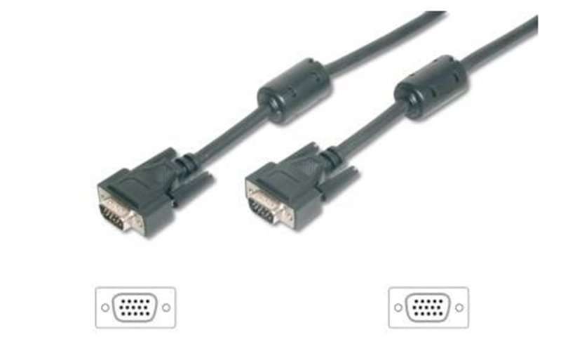 VGA kábel HD15 apa/apa, ferrit gyűrűvel, 5m Delock fotó, illusztráció : EQUIP-118812