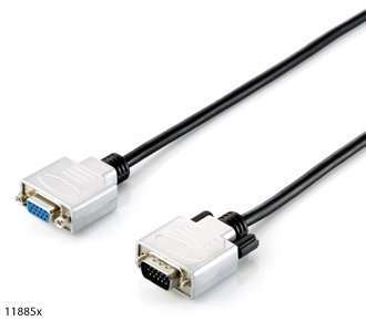 Kábel VGA hosszabbítókábel HD15 apa/anya, duplán árnyékolt, 1,8m fotó, illusztráció : EQUIP-118850