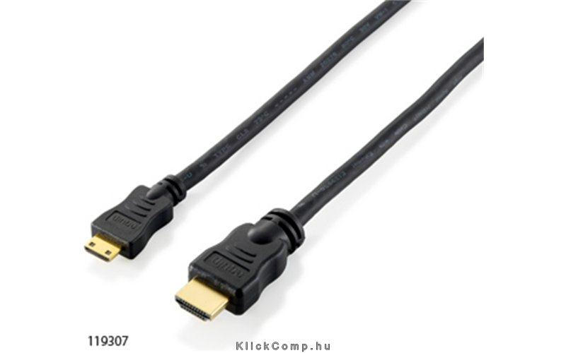 HDMI MiniHDMI kábel 1.4, apa/apa, 2m Delock fotó, illusztráció : EQUIP-119307