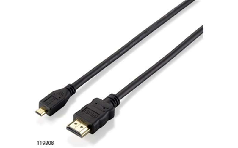 HDMI MicroHDMI kábel 1.4, apa/apa, 2m Delock fotó, illusztráció : EQUIP-119308