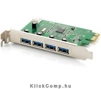 USB 3.0 kártya, 4 port, PCI-Express 1x Delock fotó, illusztráció : EQUIP-128285