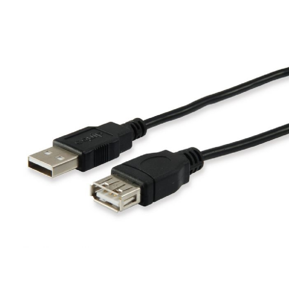 USB hosszabbító-kábel 1.8m USB2.0 A-A apa/anya, duplán árnyékolt - Már nem forg fotó, illusztráció : EQUIP-128850