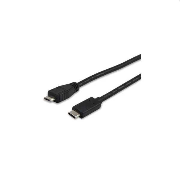 Átalakító USB Type-C -ről USB MicroB 2.0 -ra kábel 1m apa/apa fotó, illusztráció : EQUIP-12888407