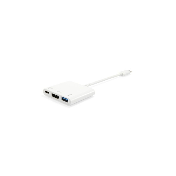 Átalakító USB Type-C - HDMI USB-A USB Type-C apa/anya fotó, illusztráció : EQUIP-133461