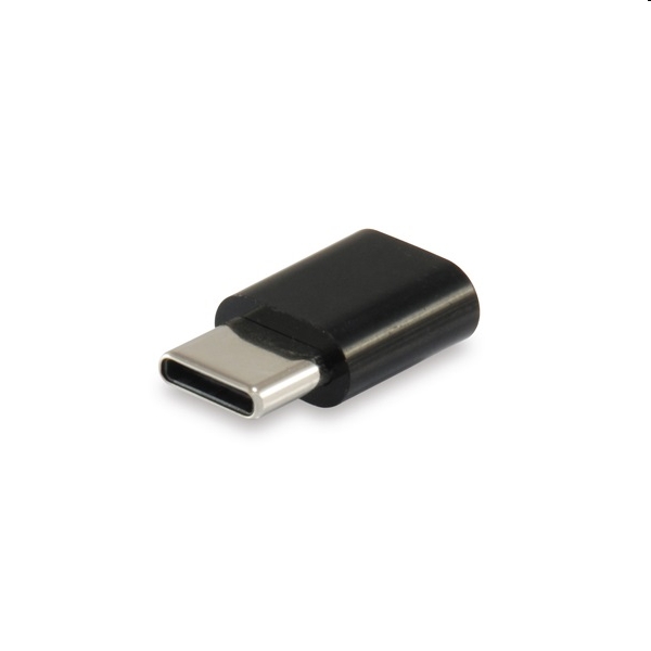 Átalakító USB Type-C -ről MicroUSB -re apa/anya fekete fotó, illusztráció : EQUIP-133472