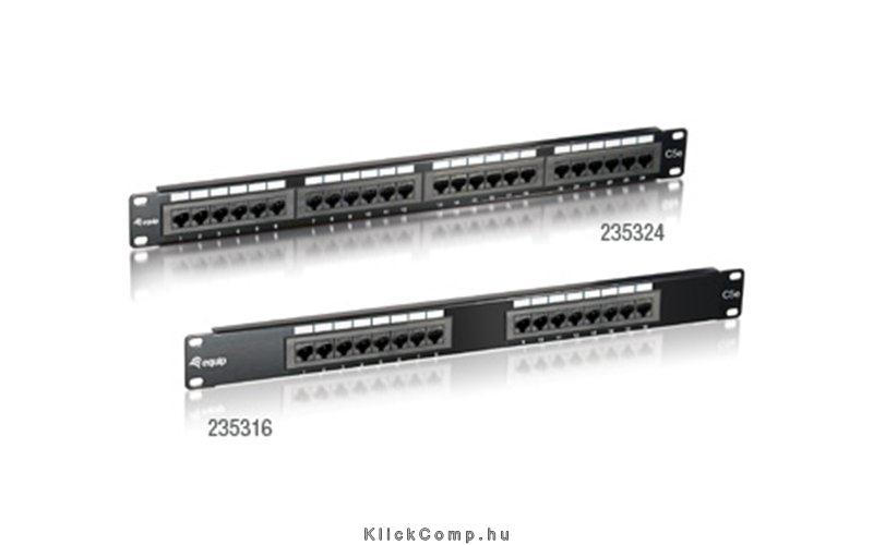 Cat5 patch panel 24 port, 1U, fekete Delock fotó, illusztráció : EQUIP-235324