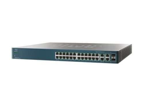Cisco ESW-520-24P 24 LAN 10/100Mbps, 4 miniGBIC Smart menedzselhető rack switch fotó, illusztráció : ESW-520-24P-K9