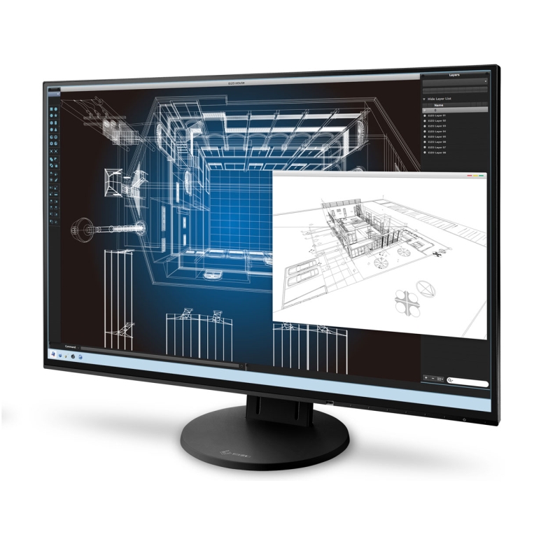 Monitor 24  1920x1200 IPS VGA HDMI DVI DP USB Eizo FlexScan EV2456 fotó, illusztráció : EV2456-BK