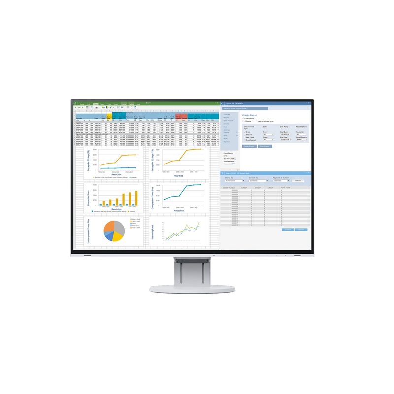 Monitor 24  1920x1200 IPS HDMI DVI DP USB Eizo FlexScan EV2457 fotó, illusztráció : EV2457-WT