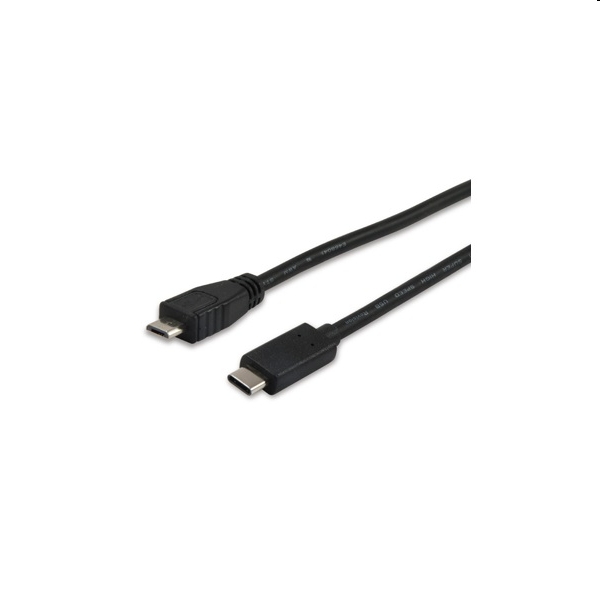 Kábel USB-C -> USB MicroB 2.0 kábel, apa/apa, 1m fekete Equip fotó, illusztráció : Equip-12888407