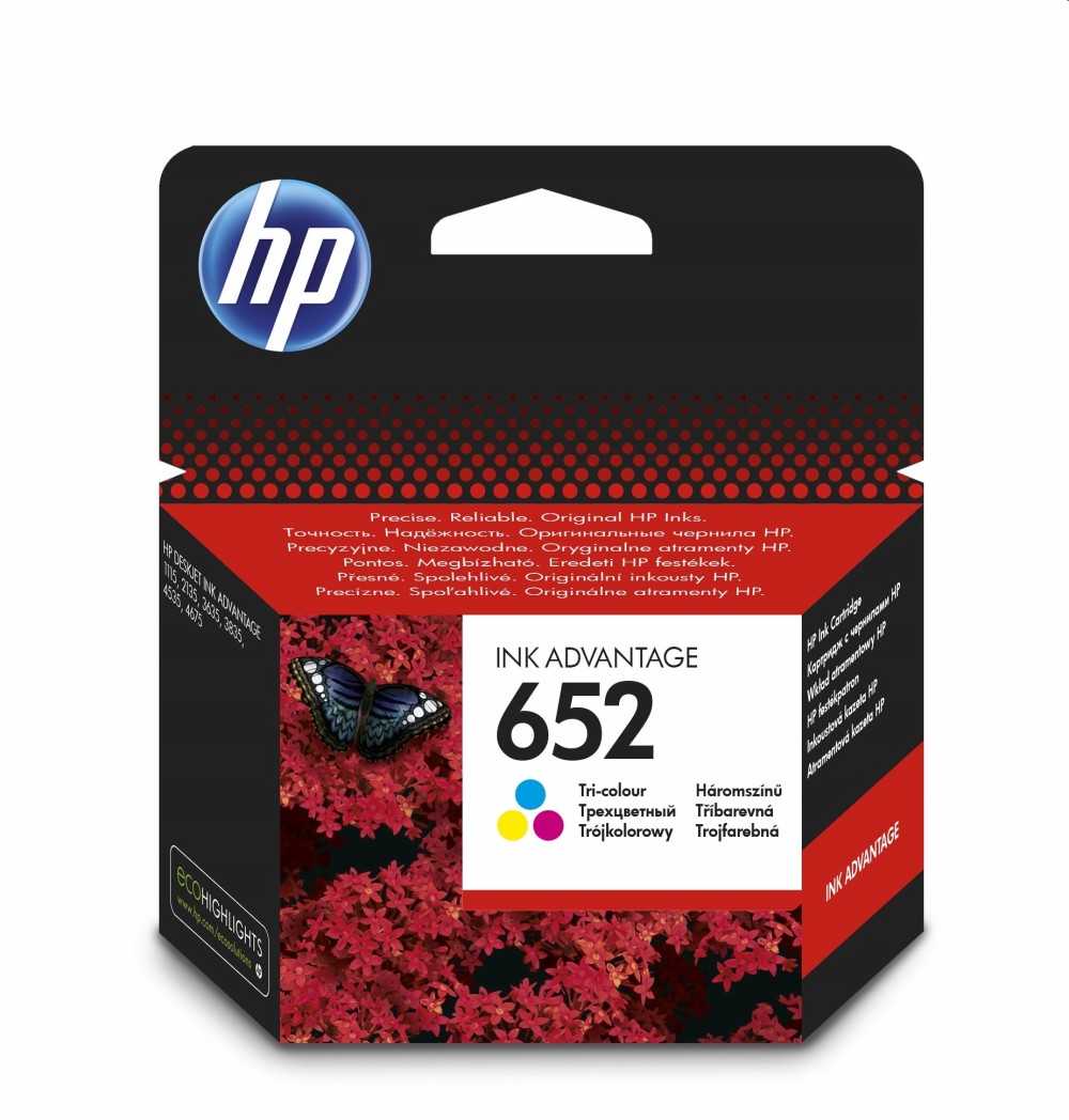 HP F6V24AE (652) háromszínű tintapatron - Már nem forgalmazott termék fotó, illusztráció : F6V24AE