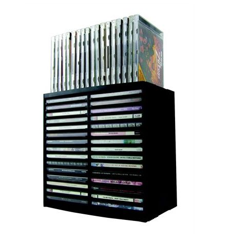 CD-tároló, automata kiemelőrendszerű, 30+18 db-os, FELLOWES  Spring , fekete fotó, illusztráció : FELLOWES-9823102