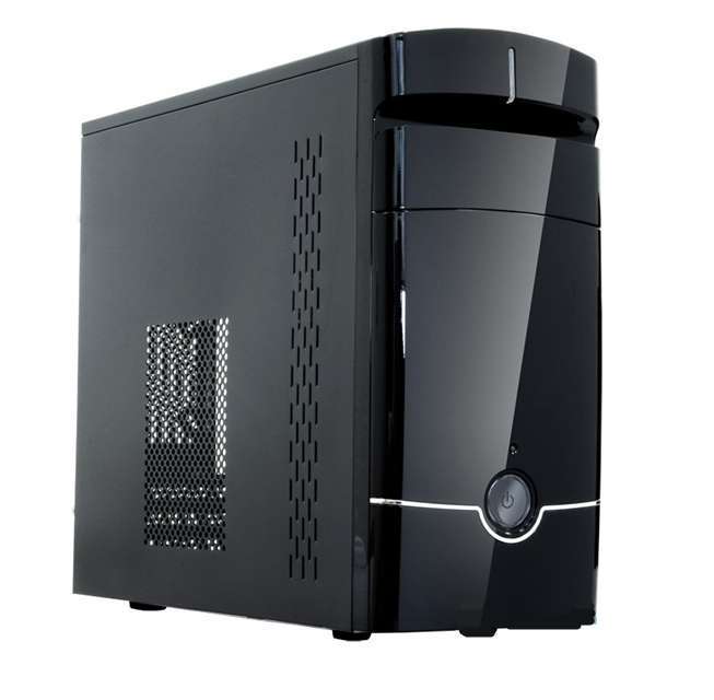 350W 12 cm fekete microATX ház fotó, illusztráció : FS-02BC