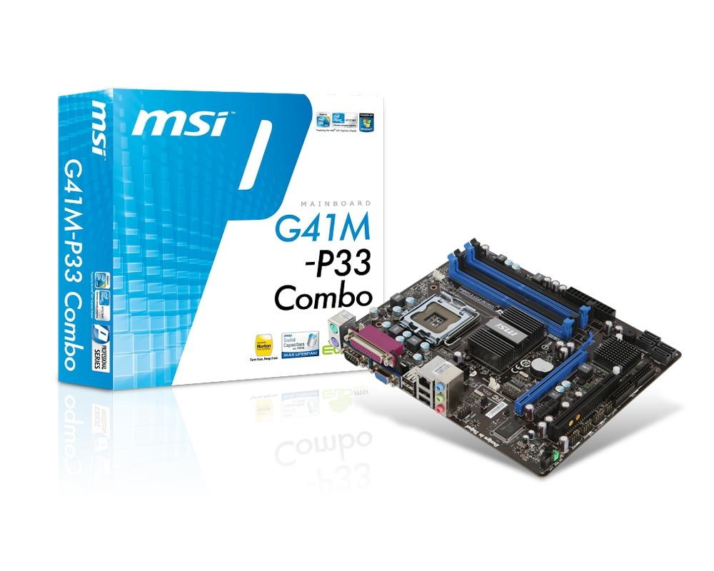 MSI G41M-P33 Combo Intel LGA775 mATX alaplap - Már nem forgalmazott termék fotó, illusztráció : G41M-P33-COMBO