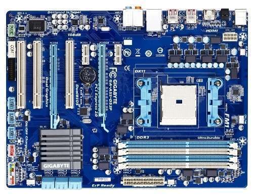 A55-DS3P sktFM1 A55, 2xDDR3 2400MHz, RAID, 1xGBE LAN, 14xUSB2.0 3 év fotó, illusztráció : GAA55DS3P