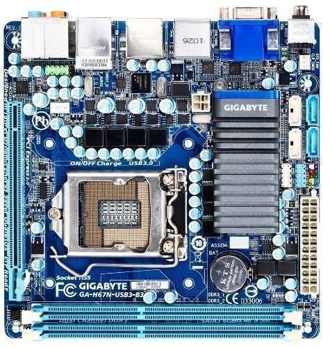 H67N-USB3-B3 VGA mini-ITX170x170 H67, 2xDDR3 1333MHz,1xGBE LAN, 2xSATA3, RAID, fotó, illusztráció : GAH67NUSB3B3