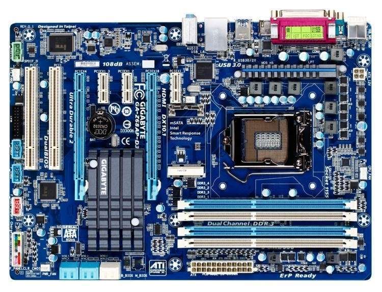 Z68AP-D3-B3 skt1155 Z68, 4xDDR3 2133MHz, 2xPCI-E, 1xGBE LAN, RAID, 2xSATA3, 10x fotó, illusztráció : GAZ68APD3B3