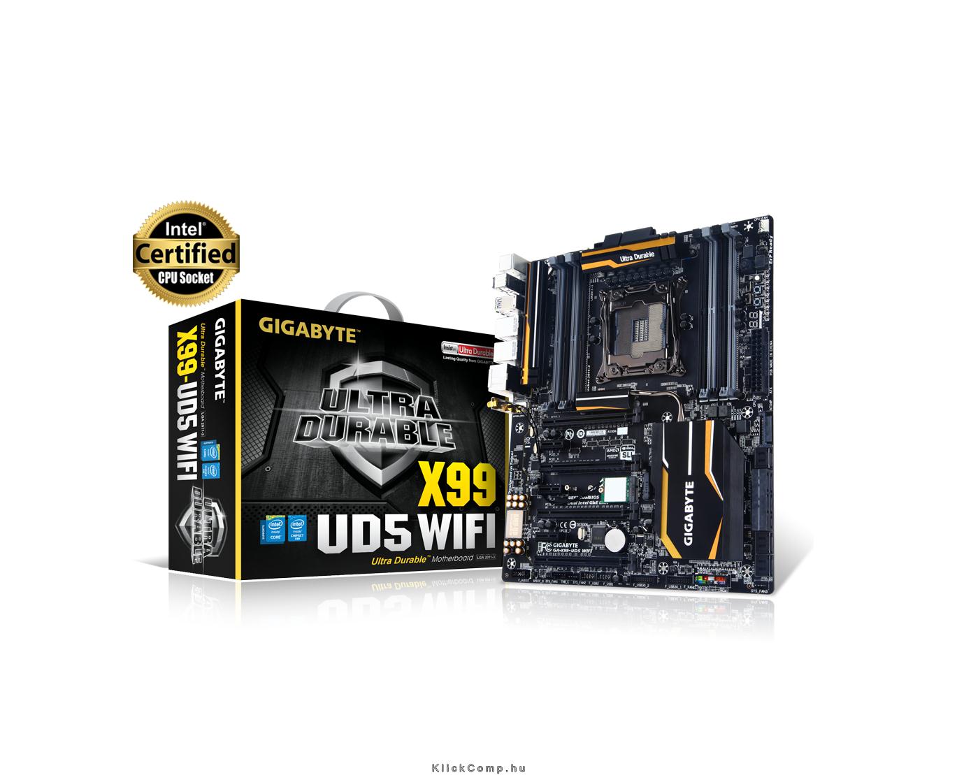 X99-UD5 WIFI Intel X99 LGA2011 E-ATX alaplap fotó, illusztráció : GA-99X-UD5-WIFI