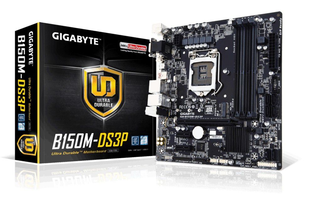 Alaplap B150 LGA1151 mATX Gigabyte B150M-DS3P fotó, illusztráció : GA-B150M-DS3P