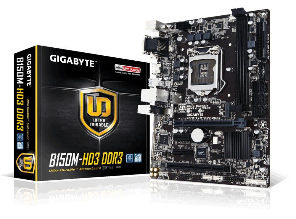 Alaplap B150 LGA1151 mATX DDR3 Intel Gigabyte B150M-HD3 fotó, illusztráció : GA-B150M-HD3-DDR3