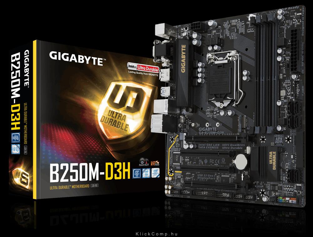 Alaplap B250M s1151 Gigabyte GA-B250M-D3H fotó, illusztráció : GA-B250M-D3H