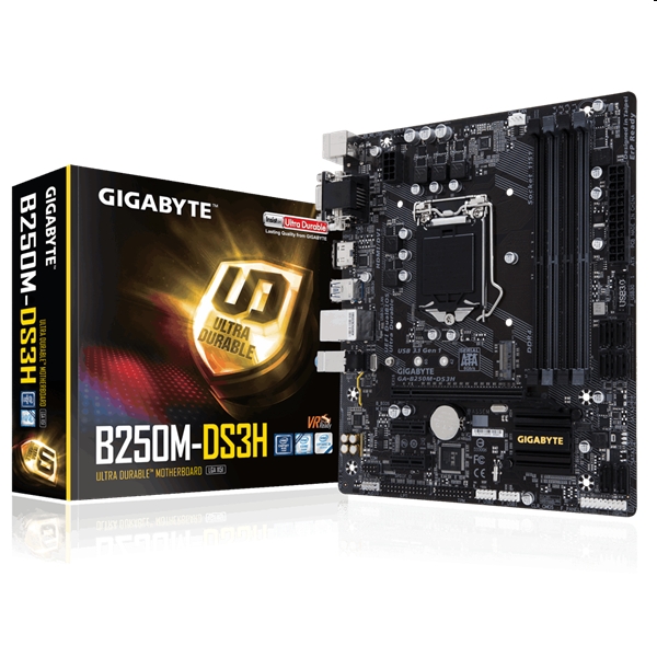 Alaplap B250 S1151 Gigabyte GA-B250M-DS3H fotó, illusztráció : GA-B250M-DS3H