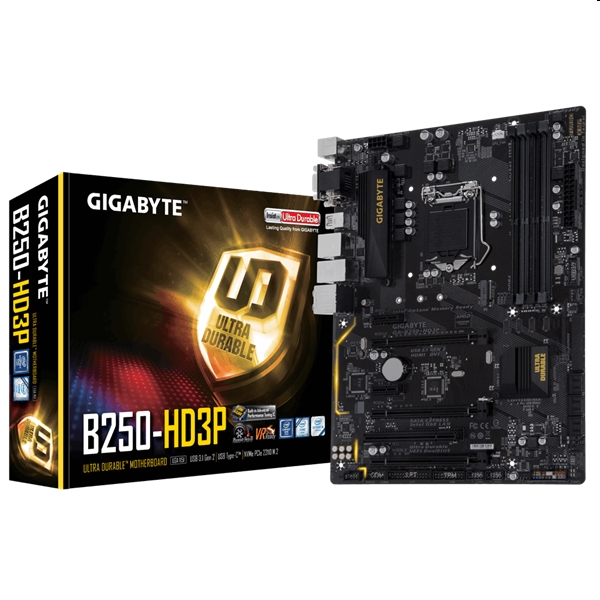 Alaplap B250 S1151 Gigabyte GA-B250-HD3P fotó, illusztráció : GA-B250-HD3P
