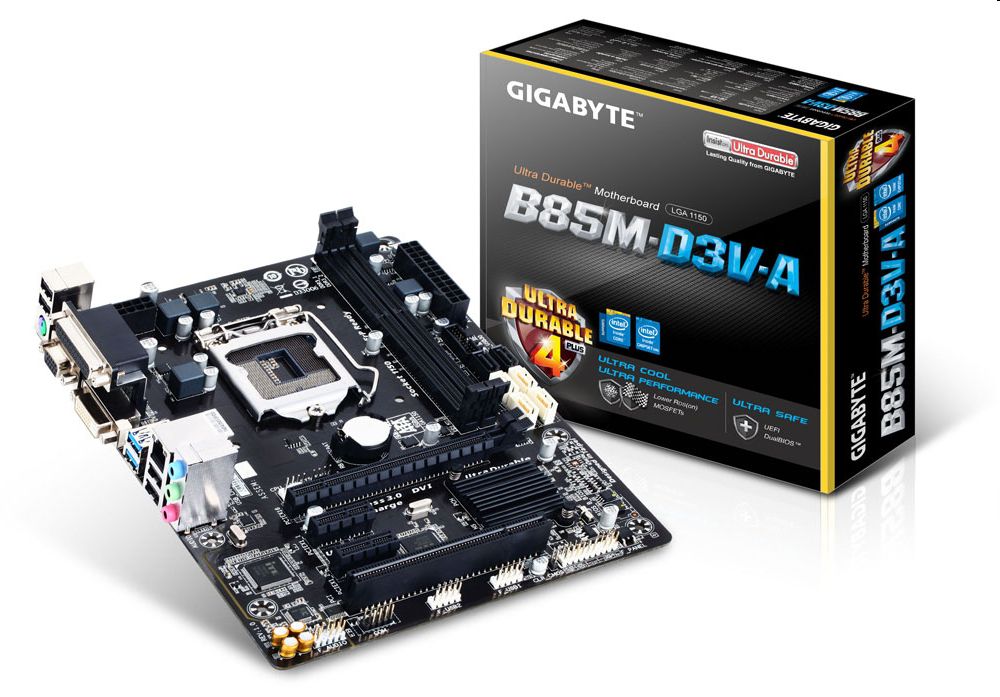 B85 alaplap s1150 Gigabyte GA-B85M-D3V-A fotó, illusztráció : GA-B85M-D3V-A