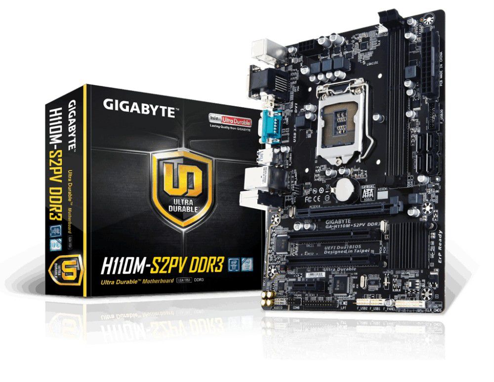 Alaplap H110 LGA1151 mATX Gigabyte H110M-S2PV fotó, illusztráció : GA-H110M-S2PV
