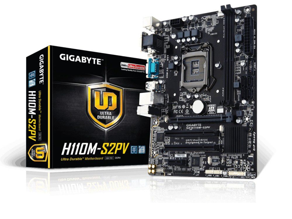 Alaplap H110 LGA1151 mATX DDR3 Intel Gigabyte H110M-S2PV fotó, illusztráció : GA-H110M-S2PV-DDR3