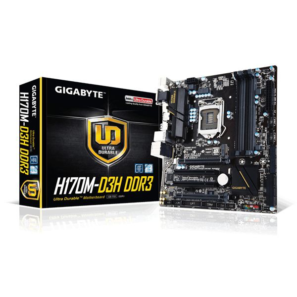 Alaplap H170M skt1151 Gigabyte H170M-D3H fotó, illusztráció : GA-H170M-D3H