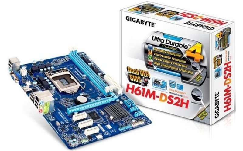 H61M-DS2H mATX skt1155 H61, 2xDDR3 1333MHz, 1xGBE LAN, 8xUSB2.0 fotó, illusztráció : GA-H61M-DS2H
