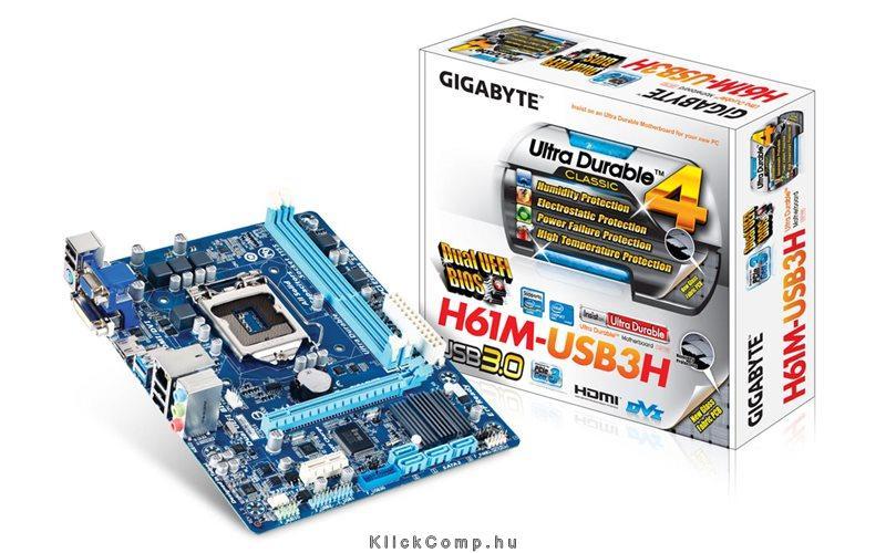 Gigabyte GA-H61M-USB3H LGA1155 fotó, illusztráció : GA-H61M-USB3H