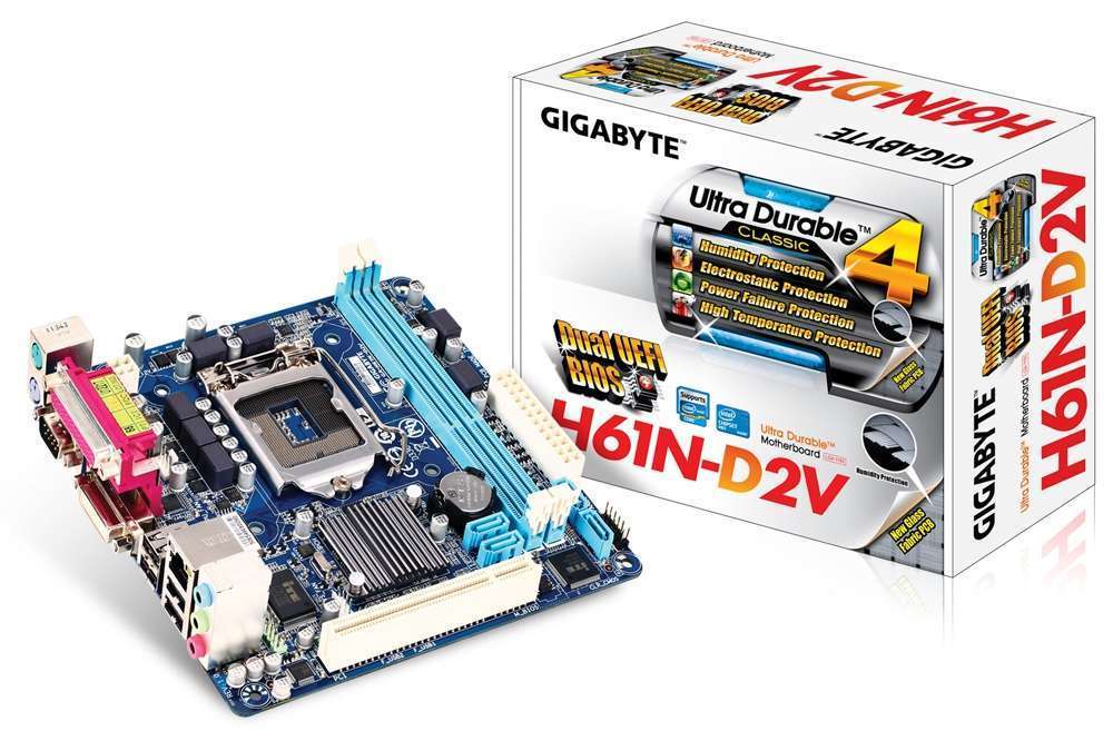 H61N-D2V mini-ITX skt1155 H61, 2xDDR3 1600MHz, 1xGBE LAN, 8xUSB2.0 fotó, illusztráció : GA-H61N-D2V