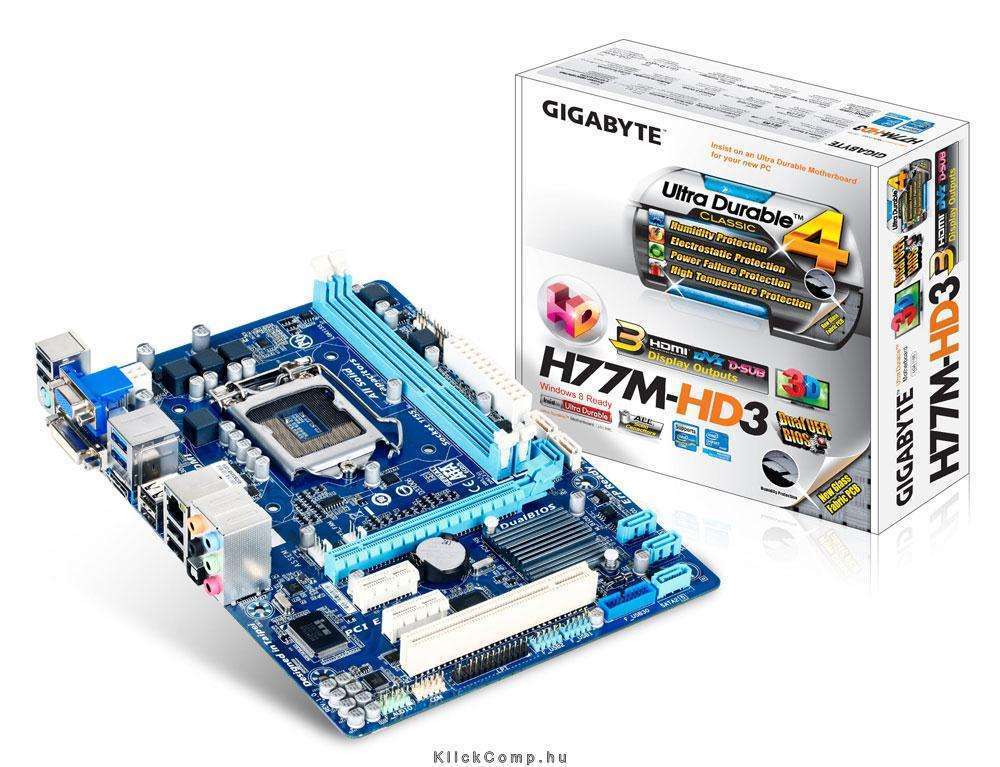 H77M-HD3 Intel H77 LGA1155 mATX alaplap fotó, illusztráció : GA-H77M-HD3
