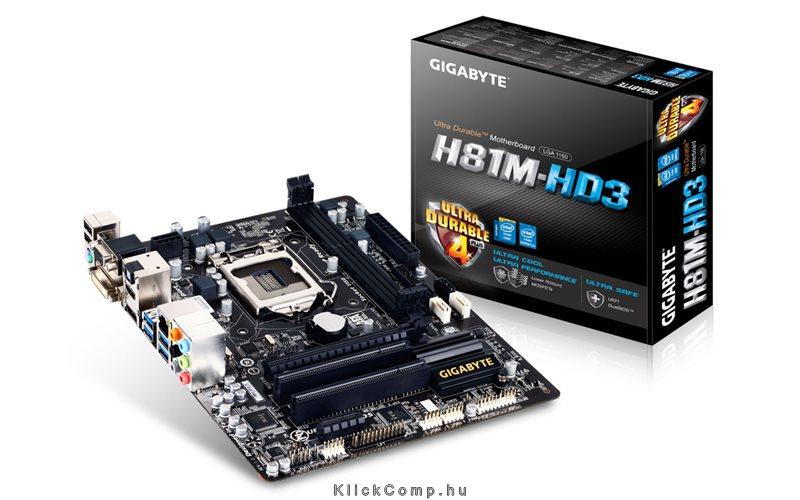 Alaplap H81M LGA1150 mATX H81M-HD3 Intel fotó, illusztráció : GA-H81M-HD3