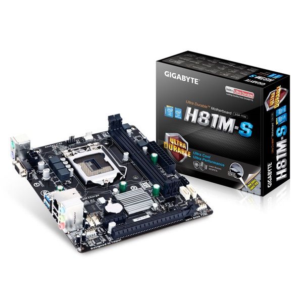 Alaplap H81 S1150 mATX GIGABYTE H81M-S fotó, illusztráció : GA-H81M-S