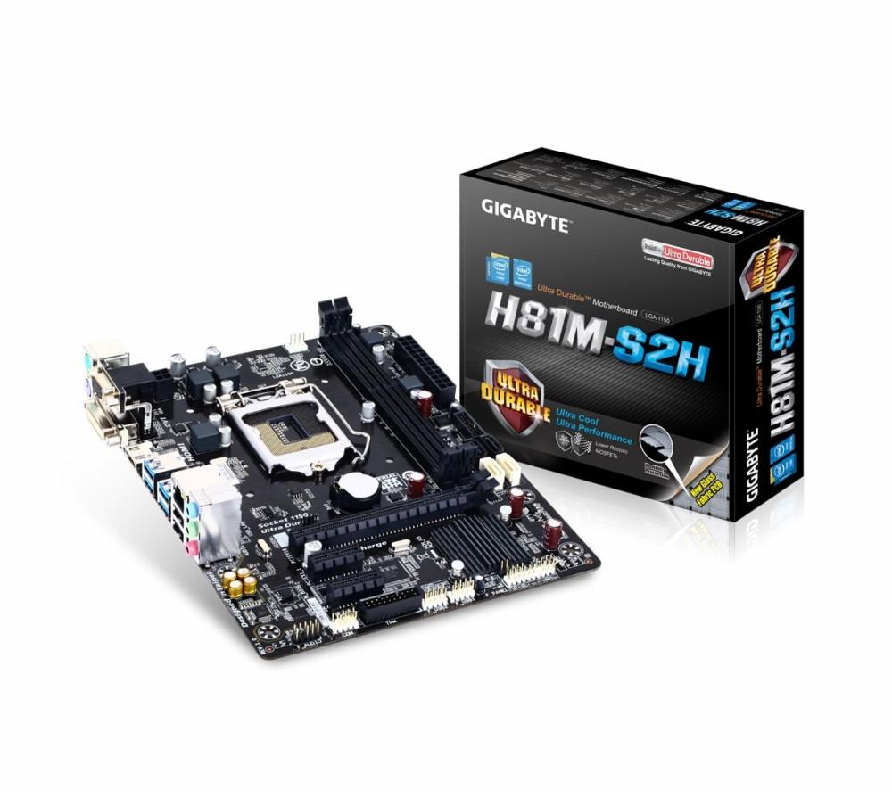 Alaplap H81M LGA1150 2 x DDR3 DIMM1x D-Sub1x DVI-D1x HDMI Micro ATX rev. 1.0 GI fotó, illusztráció : GA-H81M-S2H