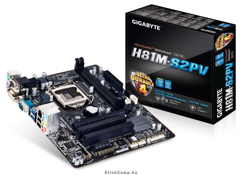 Alaplap H81 LGA1150 mATX H81M-S2PV Intel fotó, illusztráció : GA-H81M-S2PV