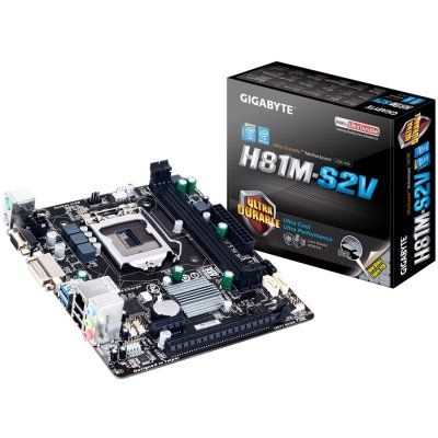 H81 Alaplap S1150 mATX GIGABYTE H81M-S2V fotó, illusztráció : GA-H81M-S2V