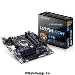 H87M-D3H skt1150 H87, 4xDDR3 1600MHz, 2xPCI-E, RAID, 1xGBE LAN, 6xSATA3, 8xUSB2 fotó, illusztráció : GA-H87M-D3H