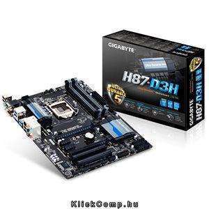 H87-D3H skt1150 H87, 4xDDR3 1600MHz, 2xPCI-E, RAID, 1xGBE LAN, 6xSATA3, 8xUSB2. fotó, illusztráció : GA-H87-D3H