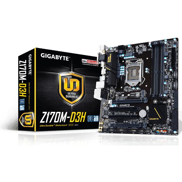 Alaplap Z170M skt1151 Gigabyte Z170M-D3H fotó, illusztráció : GA-Z170M-D3H