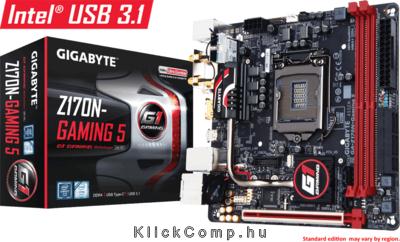 Alaplap Z170 LGA1151 mini-ITX Gigabyte Z170N-GAMING 5 Intel fotó, illusztráció : GA-Z170N-GAMING-5