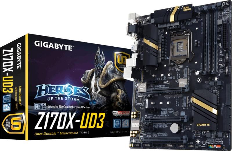 Alaplap Z170 LGA1151 ATX Gigabyte Z170X-UD3 fotó, illusztráció : GA-Z170X-UD3