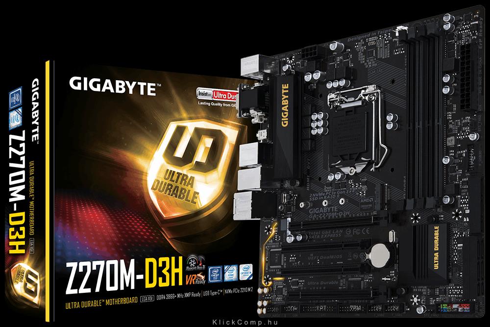 Alaplap Z270 s1151 Gigabyte GA-Z270M-D3H fotó, illusztráció : GA-Z270M-D3H